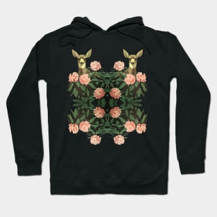 Deers Retro Vintage Floral Pattern Hoodie